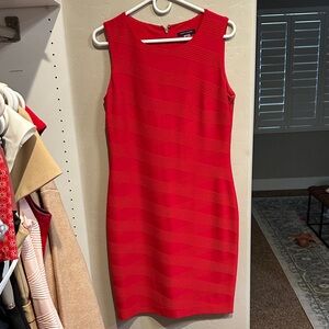 Tommy Hilfiger Red Textured Midi Dress